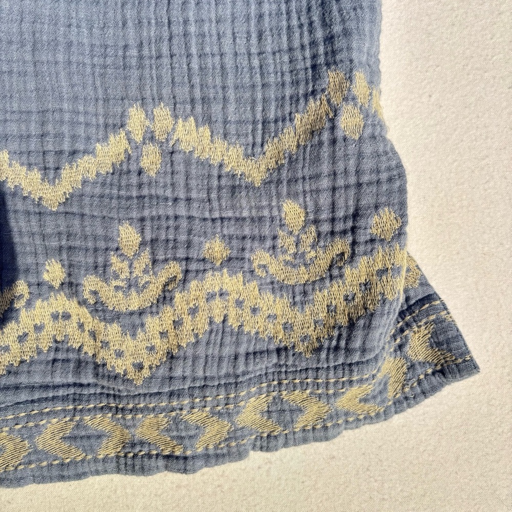Pure Jill Cotton-Gauze Embroidered Duster Jacket Womens Small Petite Coastal - Picture 8 of 15